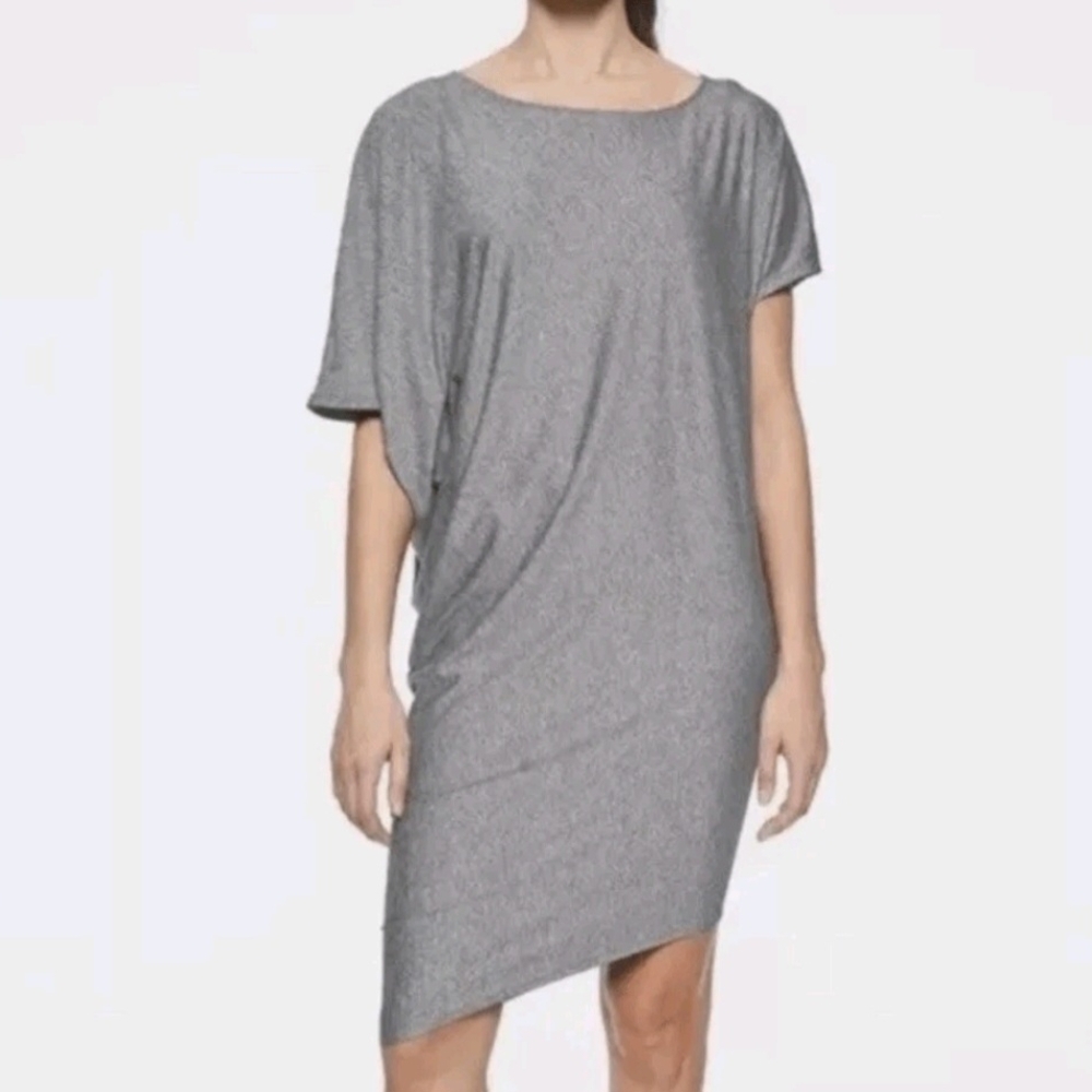 Athleta Sunburst Hilo Chic Asymmetrical Gray Dress Size Medium
